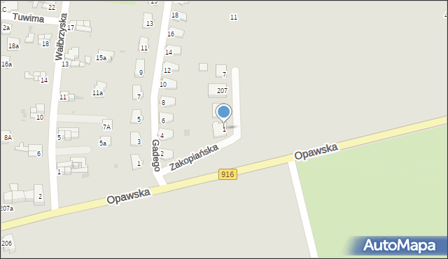 Racibórz, Zakopiańska, 1, mapa Racibórz