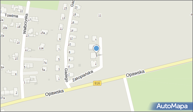 Racibórz, Zakopiańska, 3, mapa Racibórz