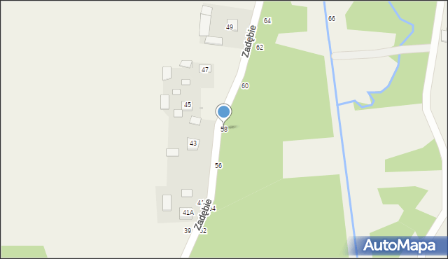 Radgoszcz, Zadębie, 58, mapa Radgoszcz