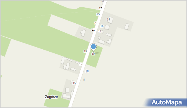 Radomice, Zagórze, 12, mapa Radomice