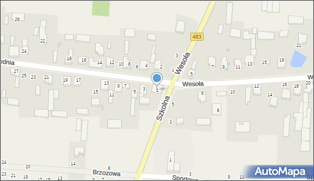 Radostków, Zachodnia, 1, mapa Radostków