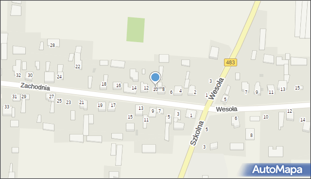 Radostków, Zachodnia, 10, mapa Radostków