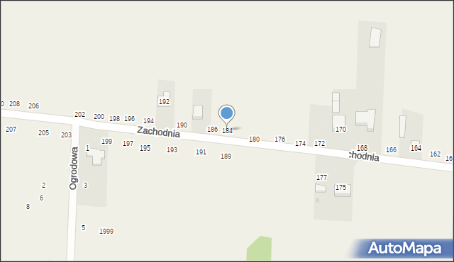 Radostków, Zachodnia, 184, mapa Radostków