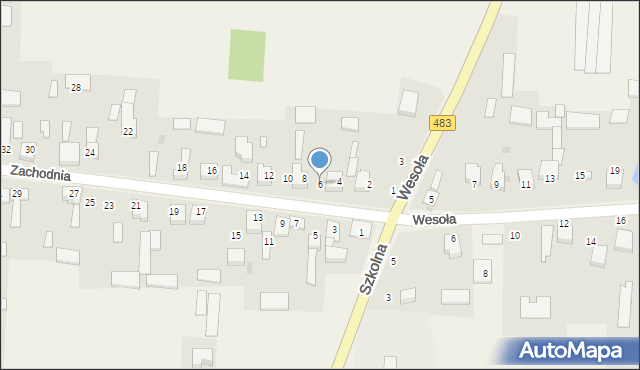 Radostków, Zachodnia, 6, mapa Radostków