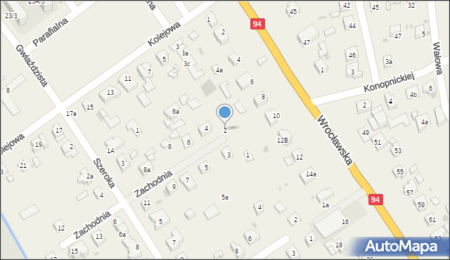 Radwanice, Zachodnia, 2, mapa Radwanice