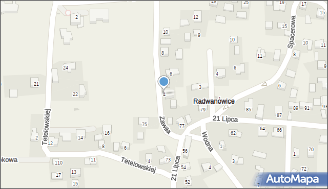 Radwanowice, Zawiła, 4, mapa Radwanowice