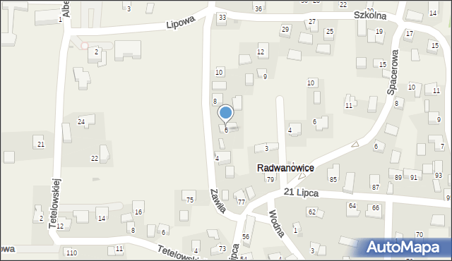 Radwanowice, Zawiła, 6, mapa Radwanowice