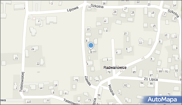 Radwanowice, Zawiła, 6, mapa Radwanowice