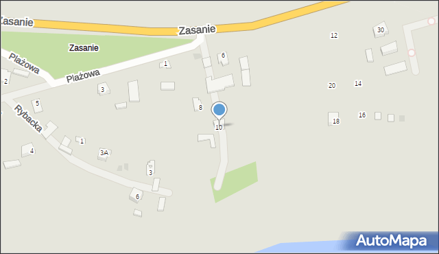 Radymno, Zasanie, 10, mapa Radymno