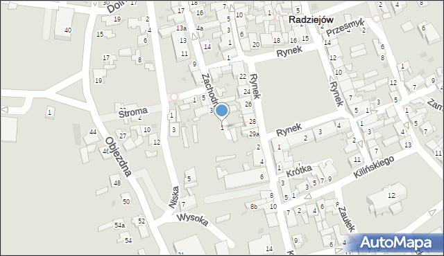 Radziejów, Zachodnia, 1, mapa Radziejów