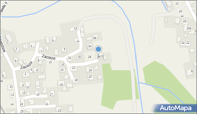 Radziszów, Zacisze, 26, mapa Radziszów