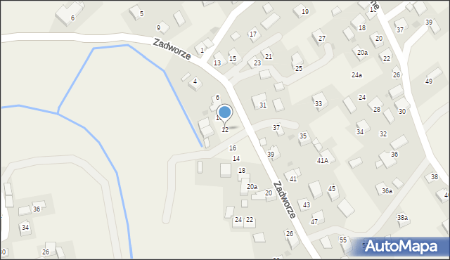 Radziszów, Zadworze, 12, mapa Radziszów