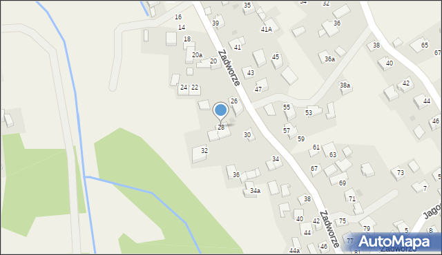 Radziszów, Zadworze, 28, mapa Radziszów