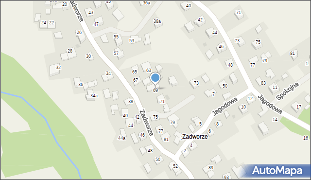 Radziszów, Zadworze, 69, mapa Radziszów