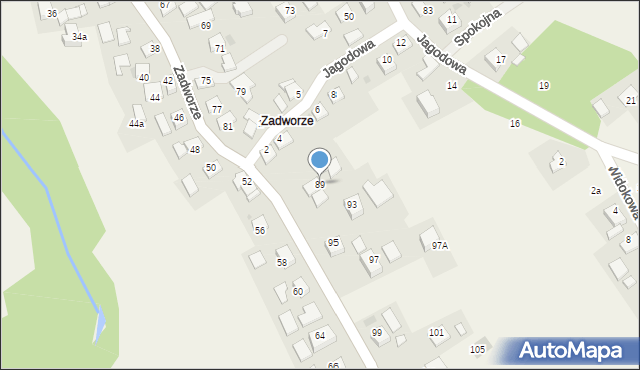 Radziszów, Zadworze, 89, mapa Radziszów