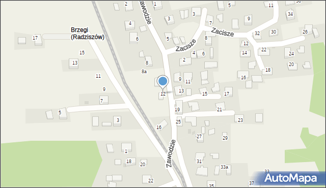 Radziszów, Zawodzie, 12, mapa Radziszów