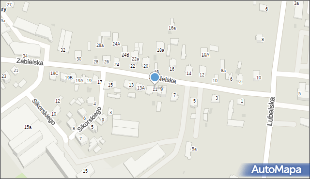 Radzyń Podlaski, Zabielska, 11, mapa Radzyń Podlaski