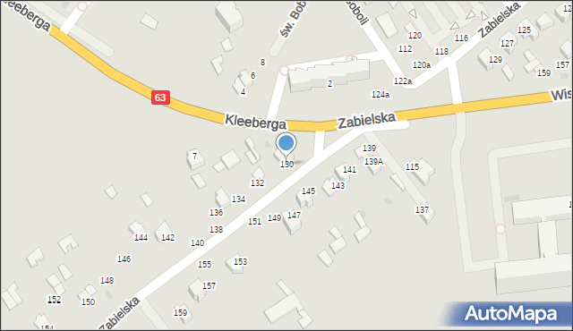 Radzyń Podlaski, Zabielska, 130, mapa Radzyń Podlaski