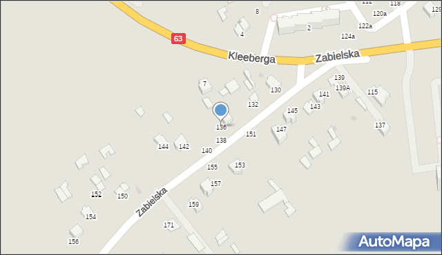 Radzyń Podlaski, Zabielska, 136, mapa Radzyń Podlaski