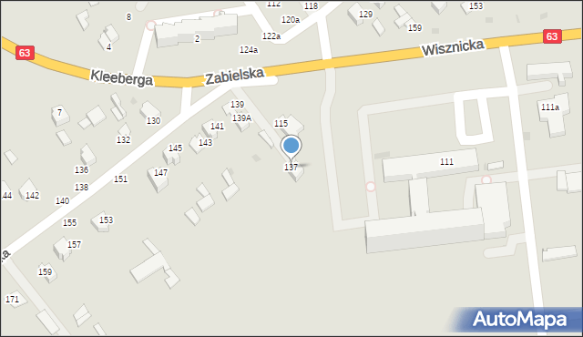 Radzyń Podlaski, Zabielska, 137, mapa Radzyń Podlaski