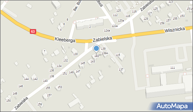 Radzyń Podlaski, Zabielska, 141, mapa Radzyń Podlaski