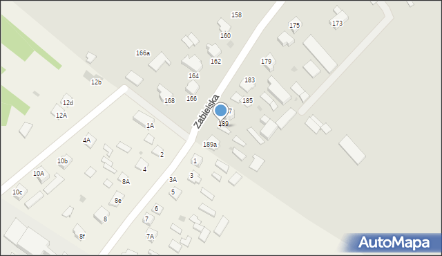 Radzyń Podlaski, Zabielska, 189b, mapa Radzyń Podlaski