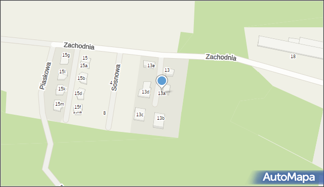 Rakoniewice Wieś, Zachodnia, 13a, mapa Rakoniewice Wieś