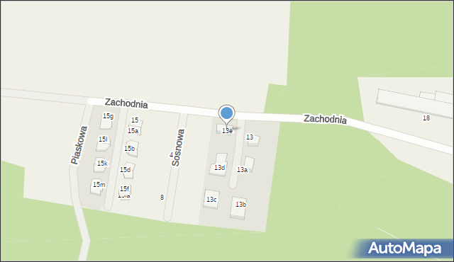 Rakoniewice Wieś, Zachodnia, 13e, mapa Rakoniewice Wieś