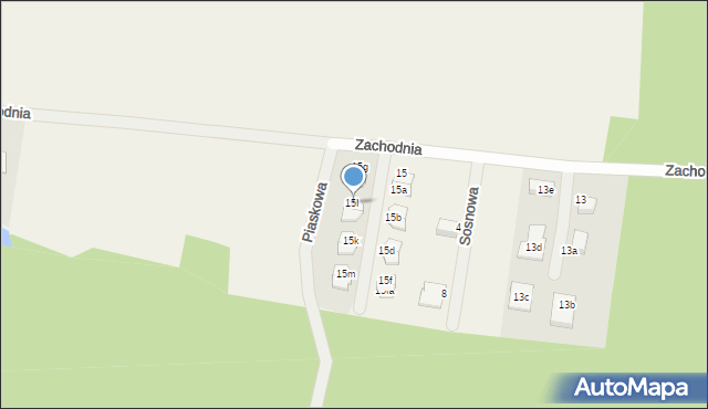 Rakoniewice Wieś, Zachodnia, 15I, mapa Rakoniewice Wieś