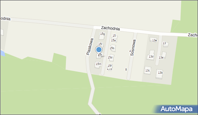 Rakoniewice Wieś, Zachodnia, 15l, mapa Rakoniewice Wieś