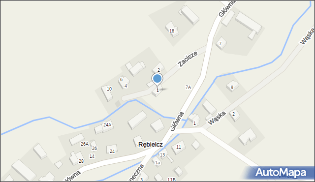 Rębielcz, Zacisze, 1, mapa Rębielcz