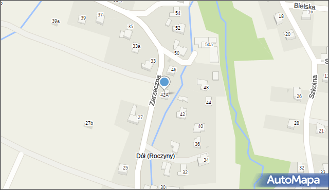 Roczyny, Zarzeczna, 42A, mapa Roczyny