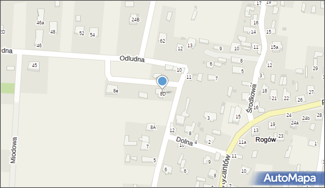 Rogów, Zachodnia, 8D, mapa Rogów