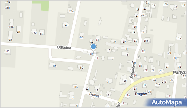 Rogów, Zachodnia, 9, mapa Rogów