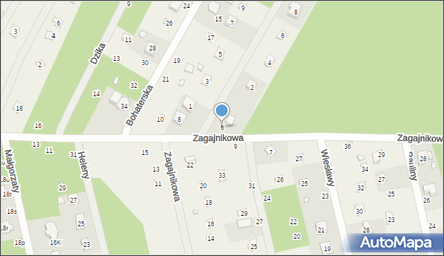 Rosanów, Zagajnikowa, 6, mapa Rosanów