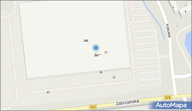 Ruda Śląska, Zabrzańska, 38A, mapa Rudy Śląskiej