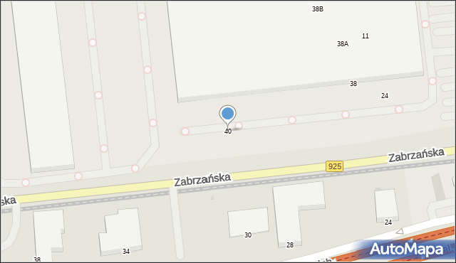 Ruda Śląska, Zabrzańska, 40, mapa Rudy Śląskiej