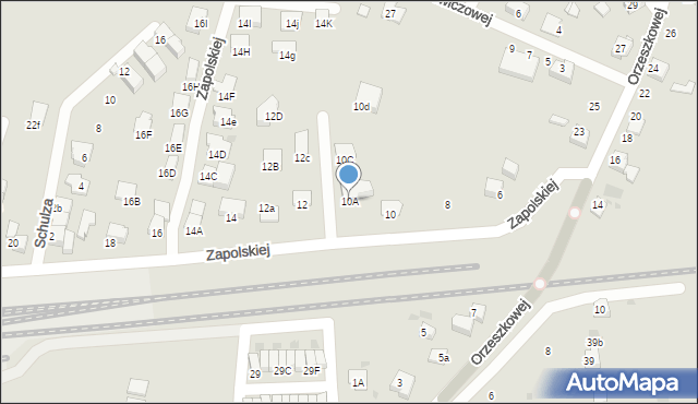 Ruda Śląska, Zapolskiej Gabrieli, 10A, mapa Rudy Śląskiej