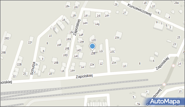 Ruda Śląska, Zapolskiej Gabrieli, 12B, mapa Rudy Śląskiej