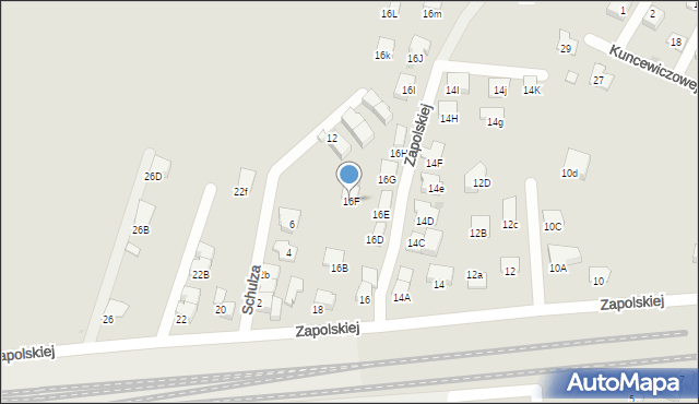 Ruda Śląska, Zapolskiej Gabrieli, 16F, mapa Rudy Śląskiej