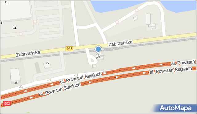 Ruda Śląska, Zabrzańska, 23, mapa Rudy Śląskiej