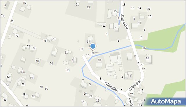 Rudawa, Zakątek, 16, mapa Rudawa