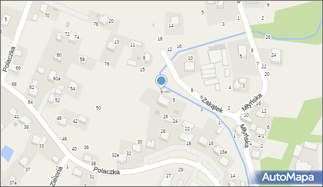 Rudawa, Zakątek, 7, mapa Rudawa