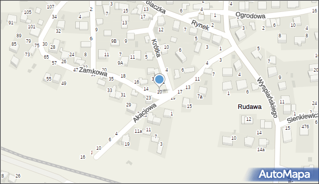 Rudawa, Zamkowa, 10, mapa Rudawa