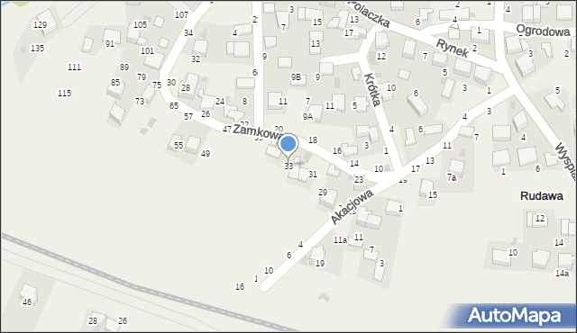 Rudawa, Zamkowa, 33, mapa Rudawa