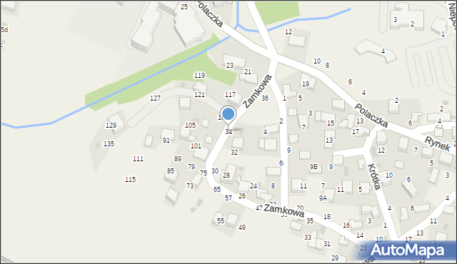 Rudawa, Zamkowa, 34, mapa Rudawa