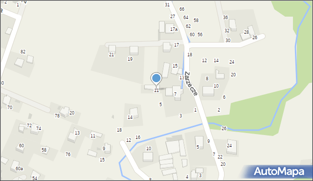 Rudawa, Zarzecze, 11, mapa Rudawa