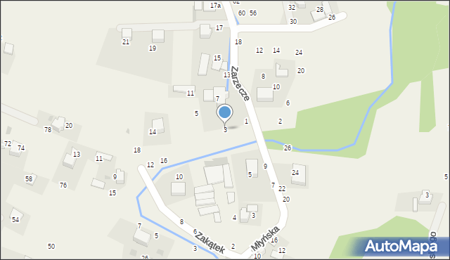 Rudawa, Zarzecze, 3, mapa Rudawa