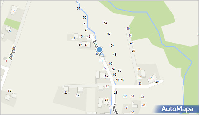 Rudawa, Zarzecze, 33, mapa Rudawa