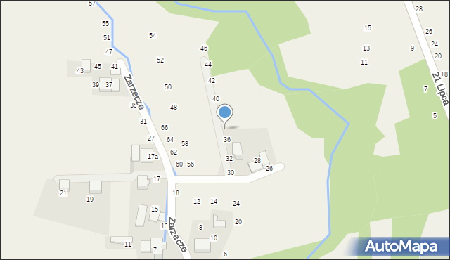 Rudawa, Zarzecze, 38, mapa Rudawa